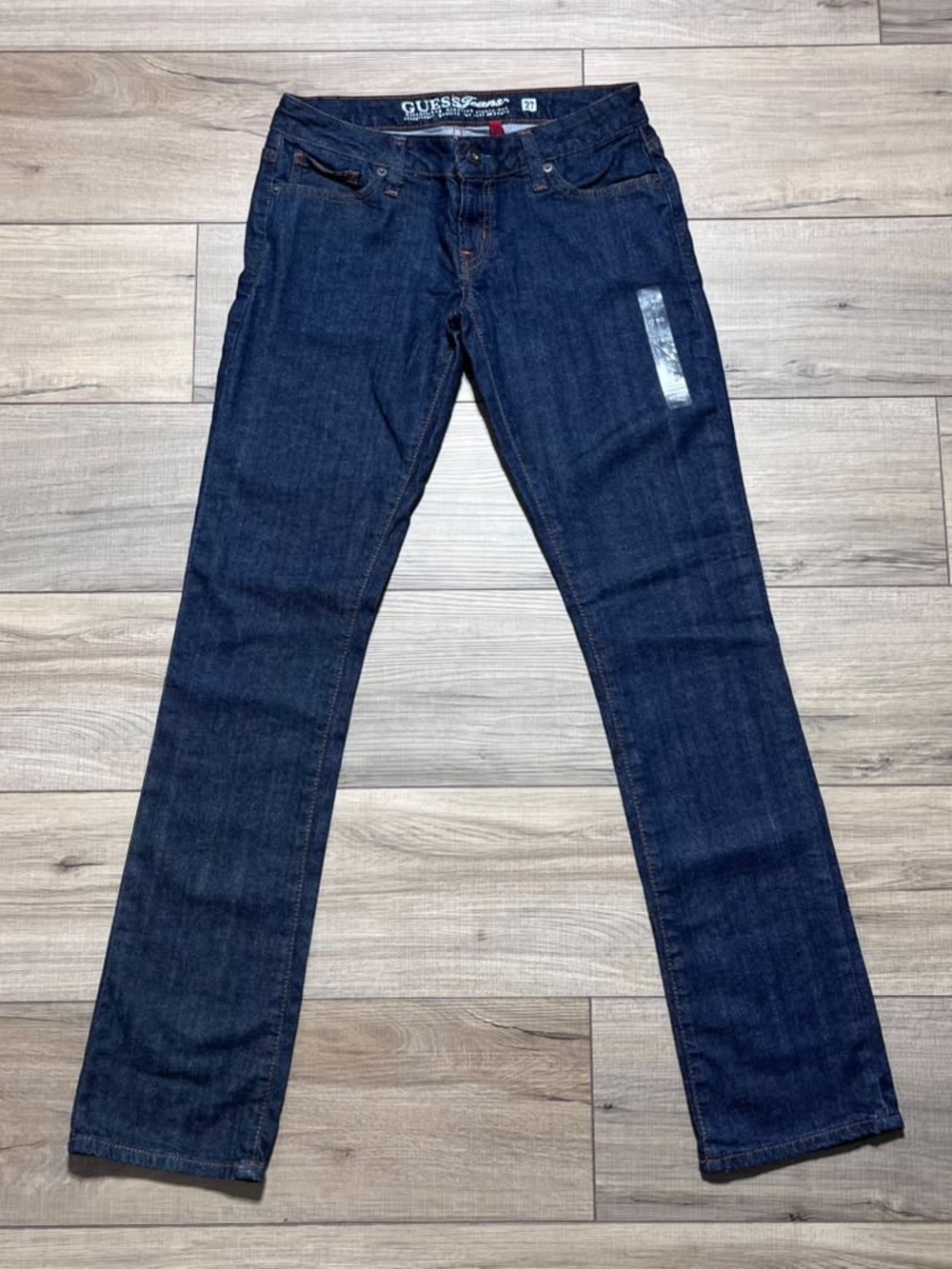 Guess Womens Regular Fit Skinny Leg Jeans Size 27 Dark Wash Blue